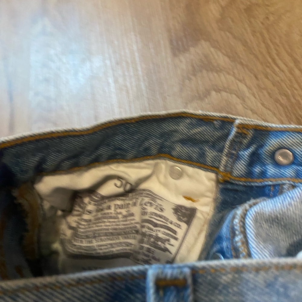Levi's Light Blue Distressed Jean Shorts - Picture 12 of 15